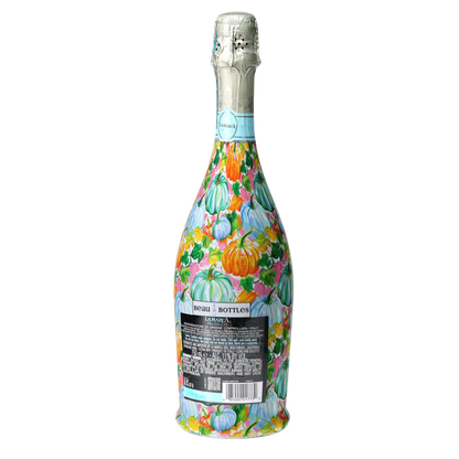 Orange & Blue Pumpkins Prosecco Bottle Wrap