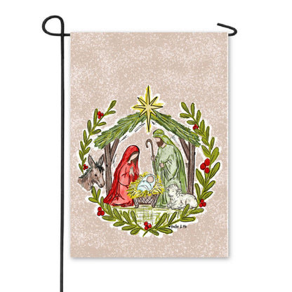 Nativity Stable Garden Flag