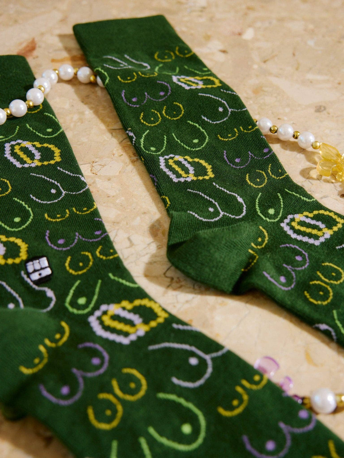 Bonfolk: Boobs Mardi Gras Socks