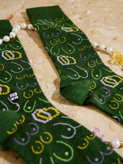Bonfolk: Boobs Mardi Gras Socks
