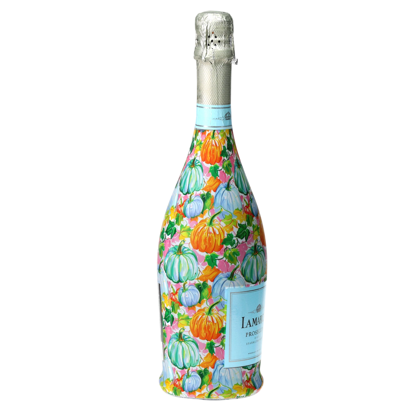 Orange & Blue Pumpkins Prosecco Bottle Wrap