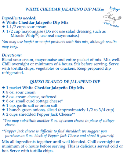 White Cheddar Jalapeno Dip Mix