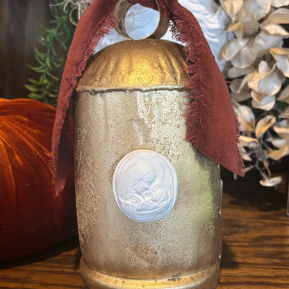 Vintage Intaglio Bell: Mary + Jesus