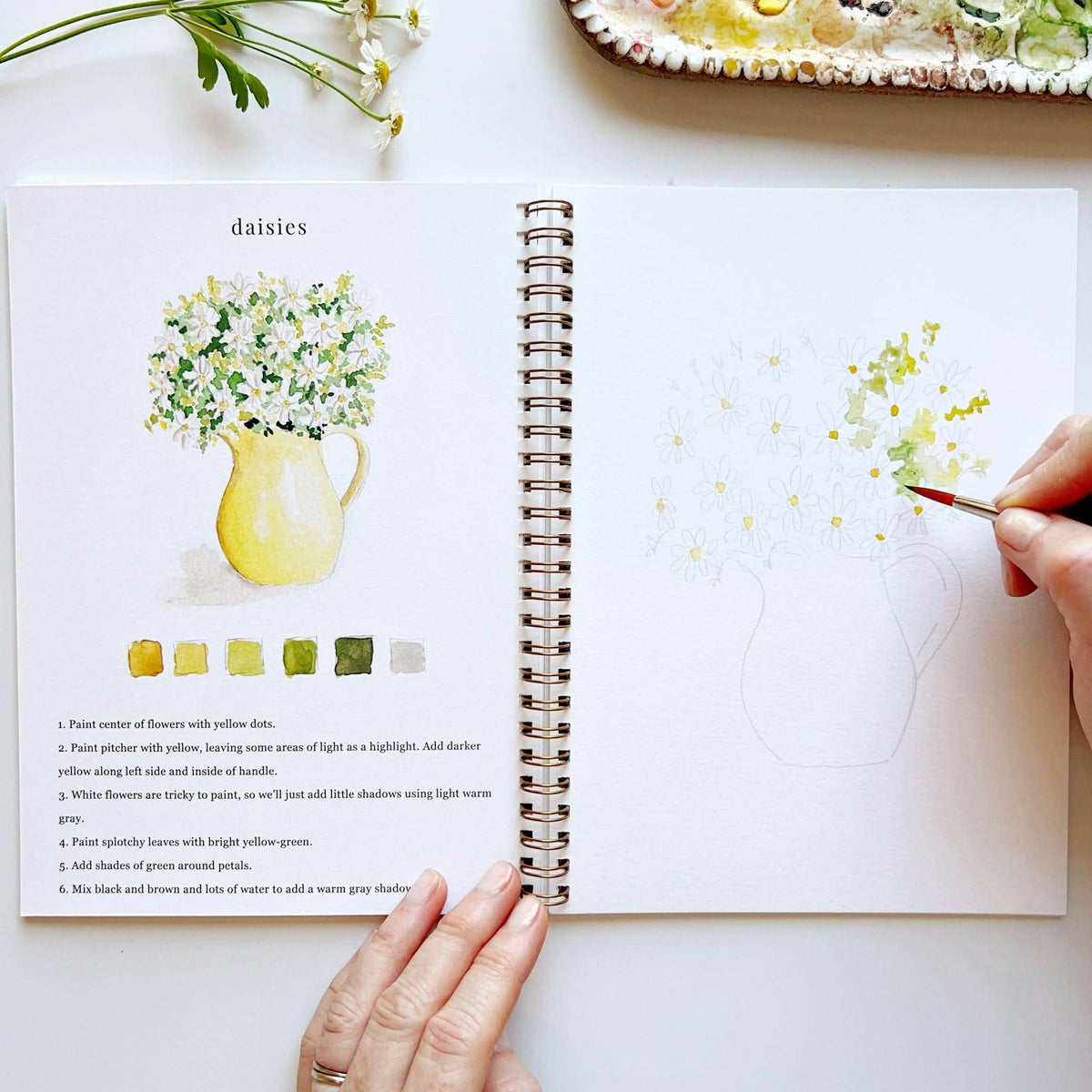 Flowers - Watercolor Book w/ Paints