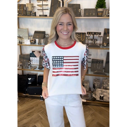 Sequin Flag Top: