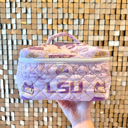 LSU Quilted Makeup Bag