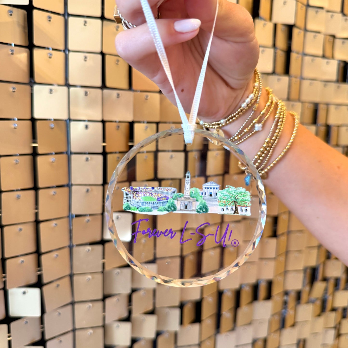 LSU Landmark Glass Ornament