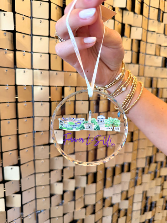 LSU Landmark Glass Ornament
