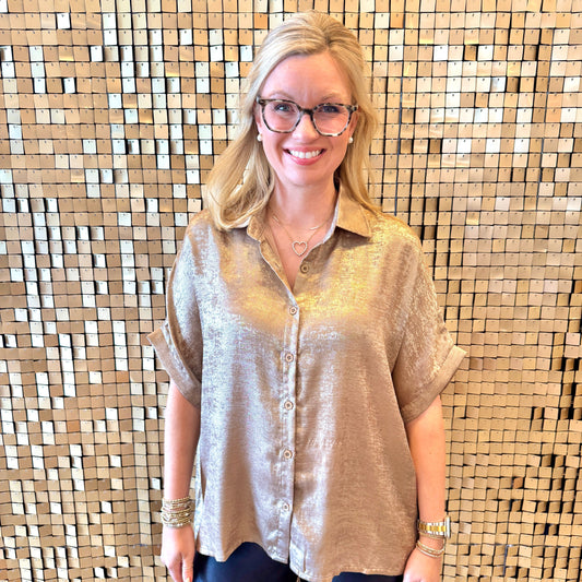 Metallic Golden Top: