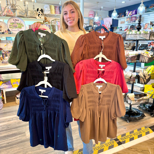 Pleated Flow Top: