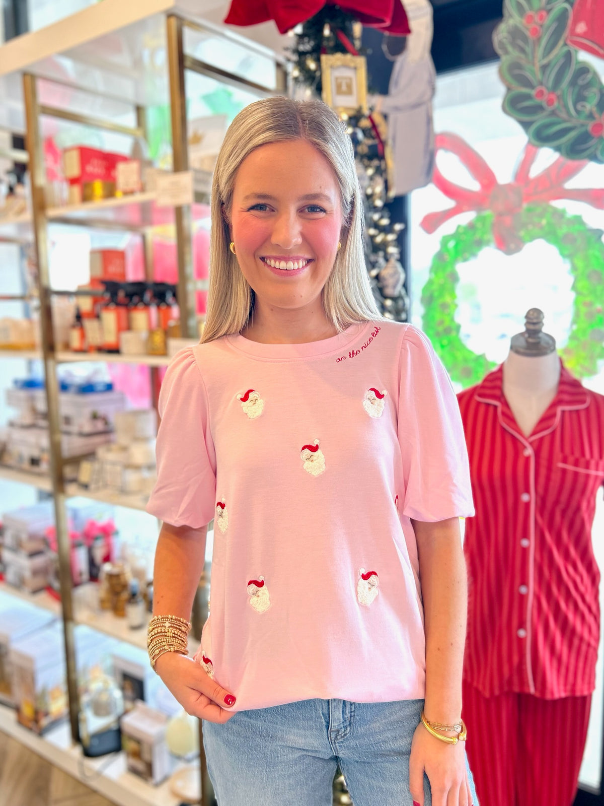 Santa Puff Top: