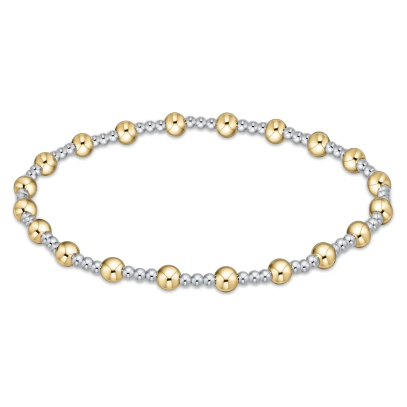Classic Sincerity Pattern 4mm Bead Bracelet Mixed Metal