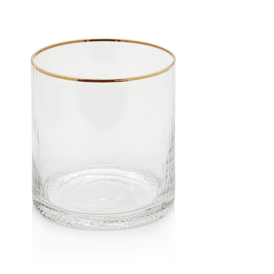 Optic Rocks Glass w/ Gold Rim