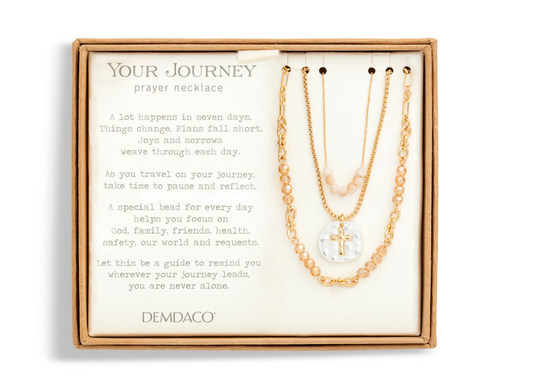 Beaded Prayer Necklace - Champagne