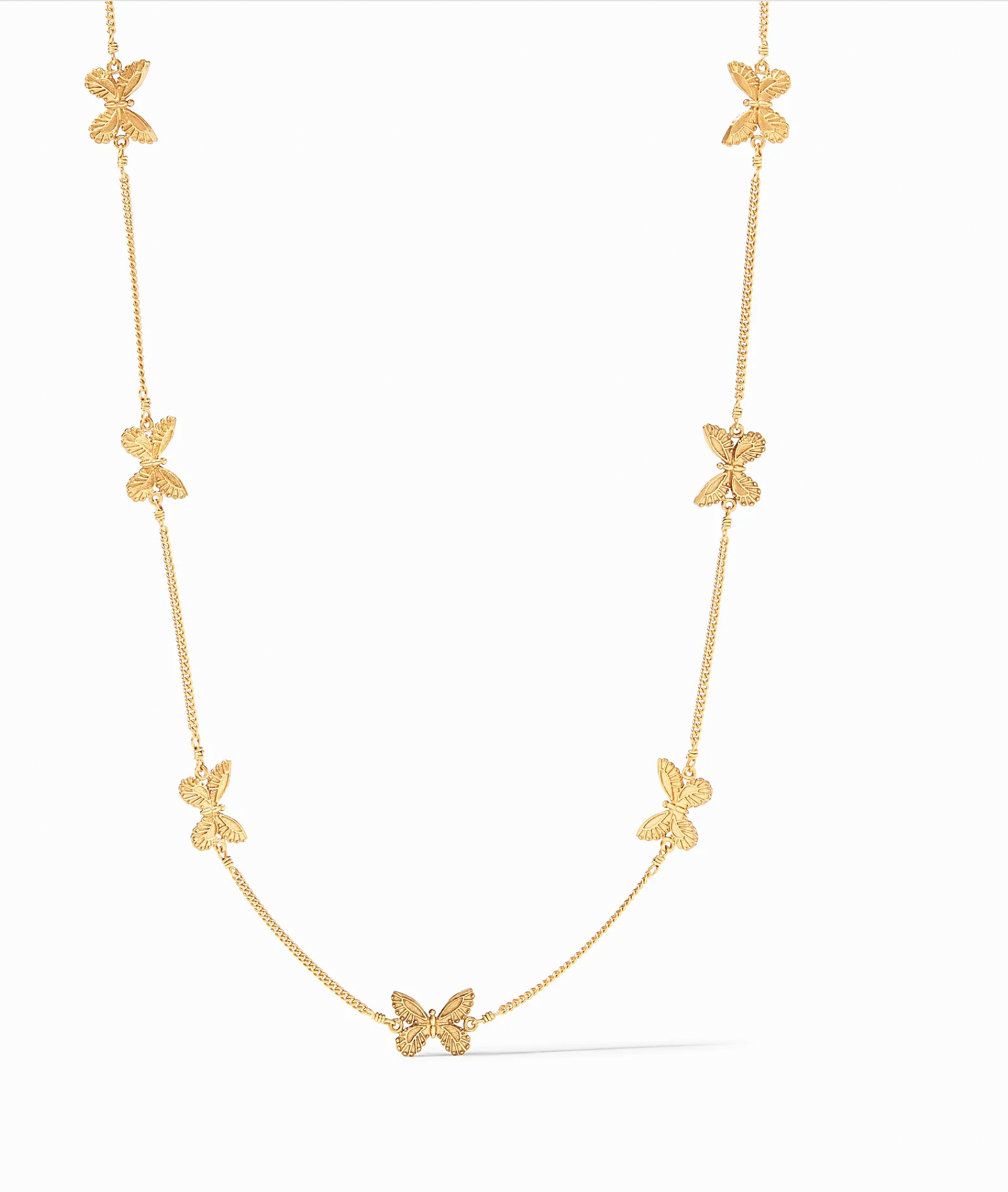 Butterfly Delicate Station Necklace - Gold - OS