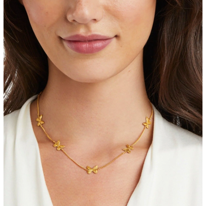 Butterfly Delicate Station Necklace - Gold - OS