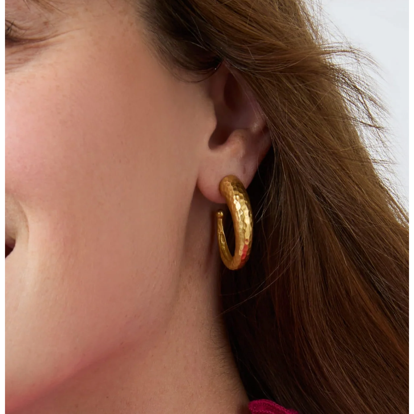 Hammered Hoop - Gold - Sm