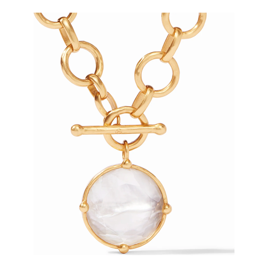 Honeybee Statement Necklace - Iridescent Clear Crystal - OS