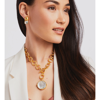 Honeybee Statement Necklace - Iridescent Clear Crystal - OS