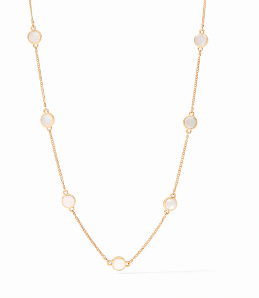 Valencia Delicate Station Necklace - Mother of Pearl - OS