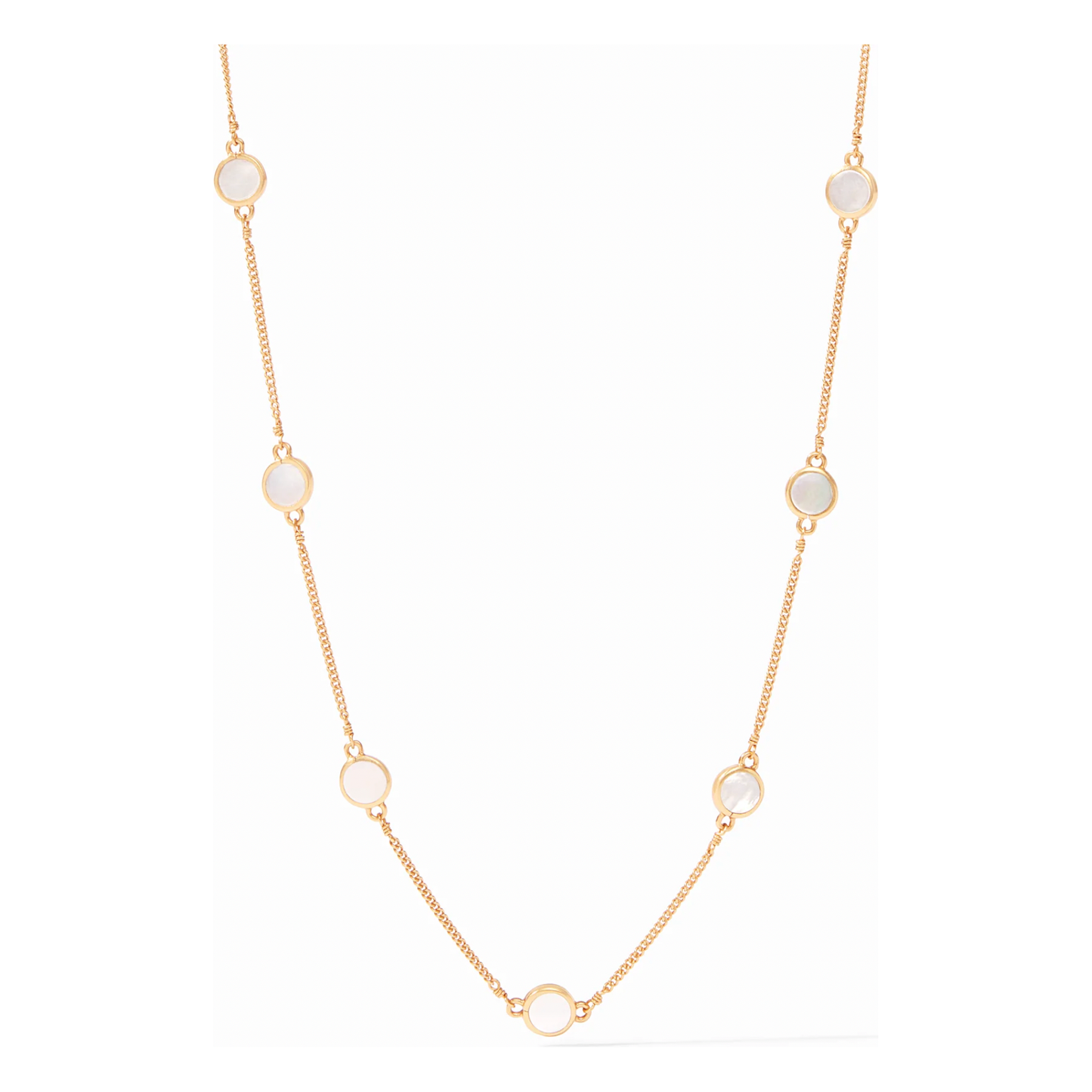 Valencia Delicate Station Necklace - Mother of Pearl - OS