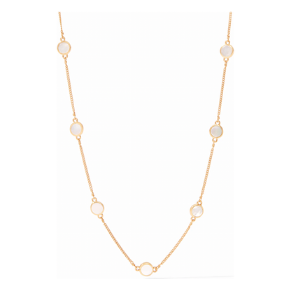 Valencia Delicate Station Necklace - Mother of Pearl - OS