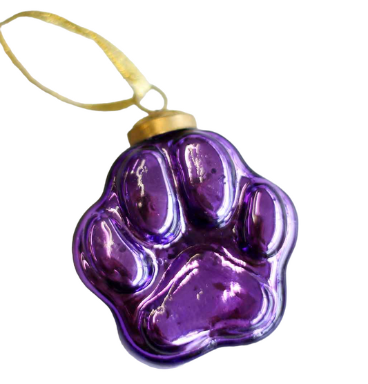 Tiger Paw Ornament - Purple