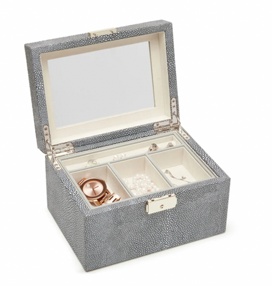 Aiden 1 Tray Jewelry Box: Grey