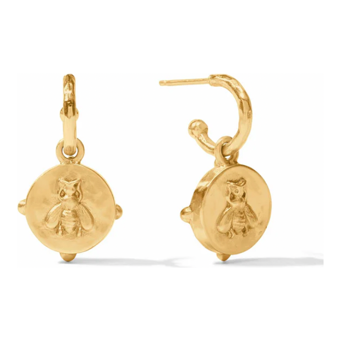 Honeybee Hoop & Charm Earring - Iridescent Rose - OS