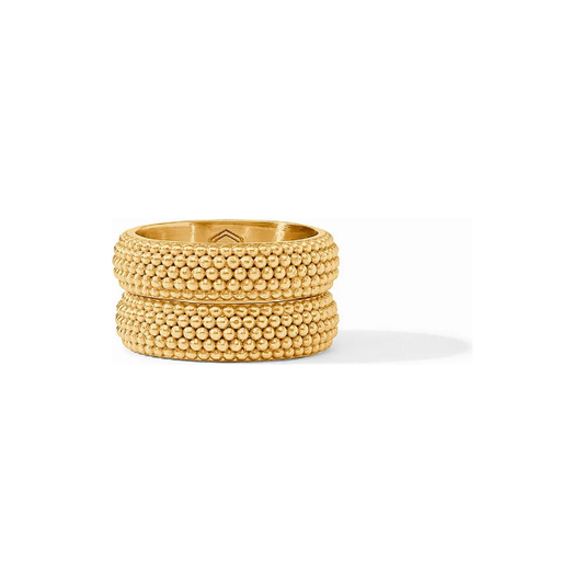 Beaded Eternity Duet Ring - Cabochon - Gold - 6