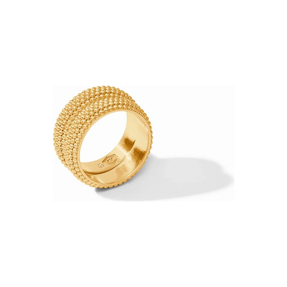 Beaded Eternity Duet Ring - Cabochon - Gold - 6