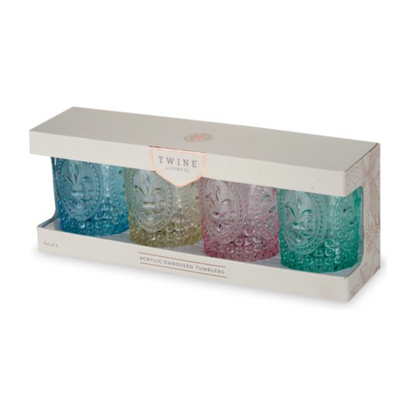 Embossed Shatterproof Tumbler Set