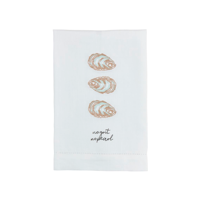 No Grit, No Pearl Embroidery Towel