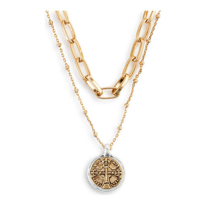 Wrapped in Prayer Necklace - Gold