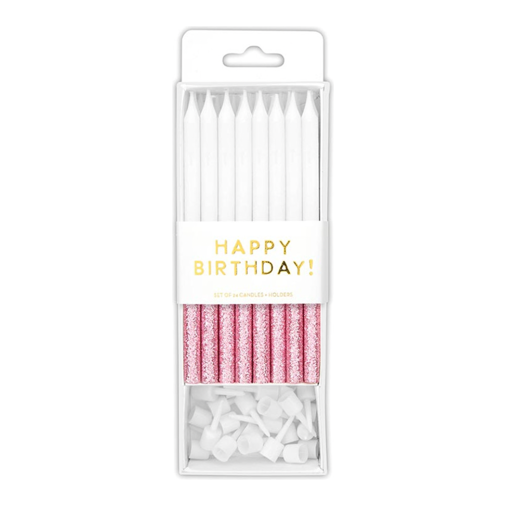 Pink Glitter Drip - Birthday Candles