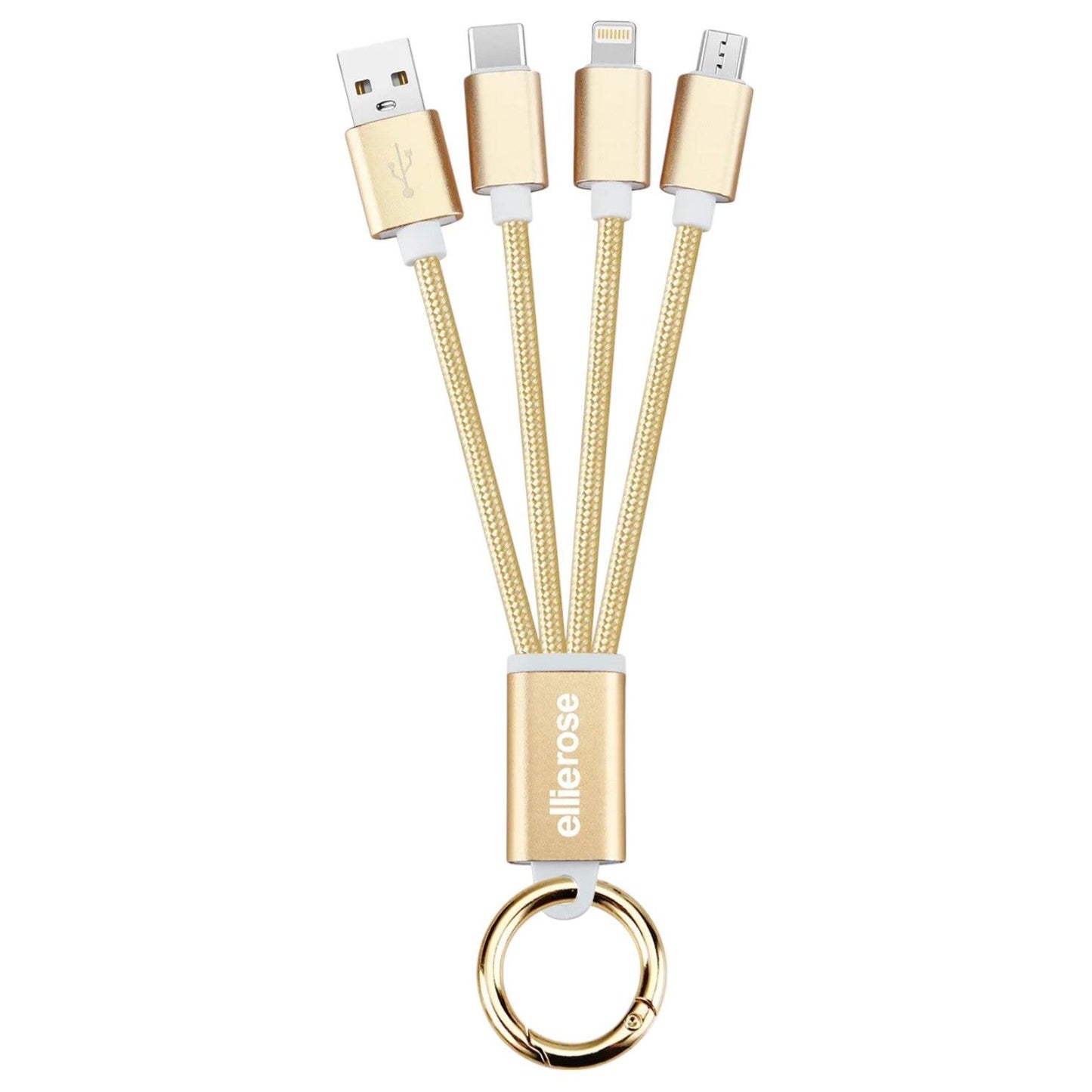 3-in-1 Charging Keychain - Gold