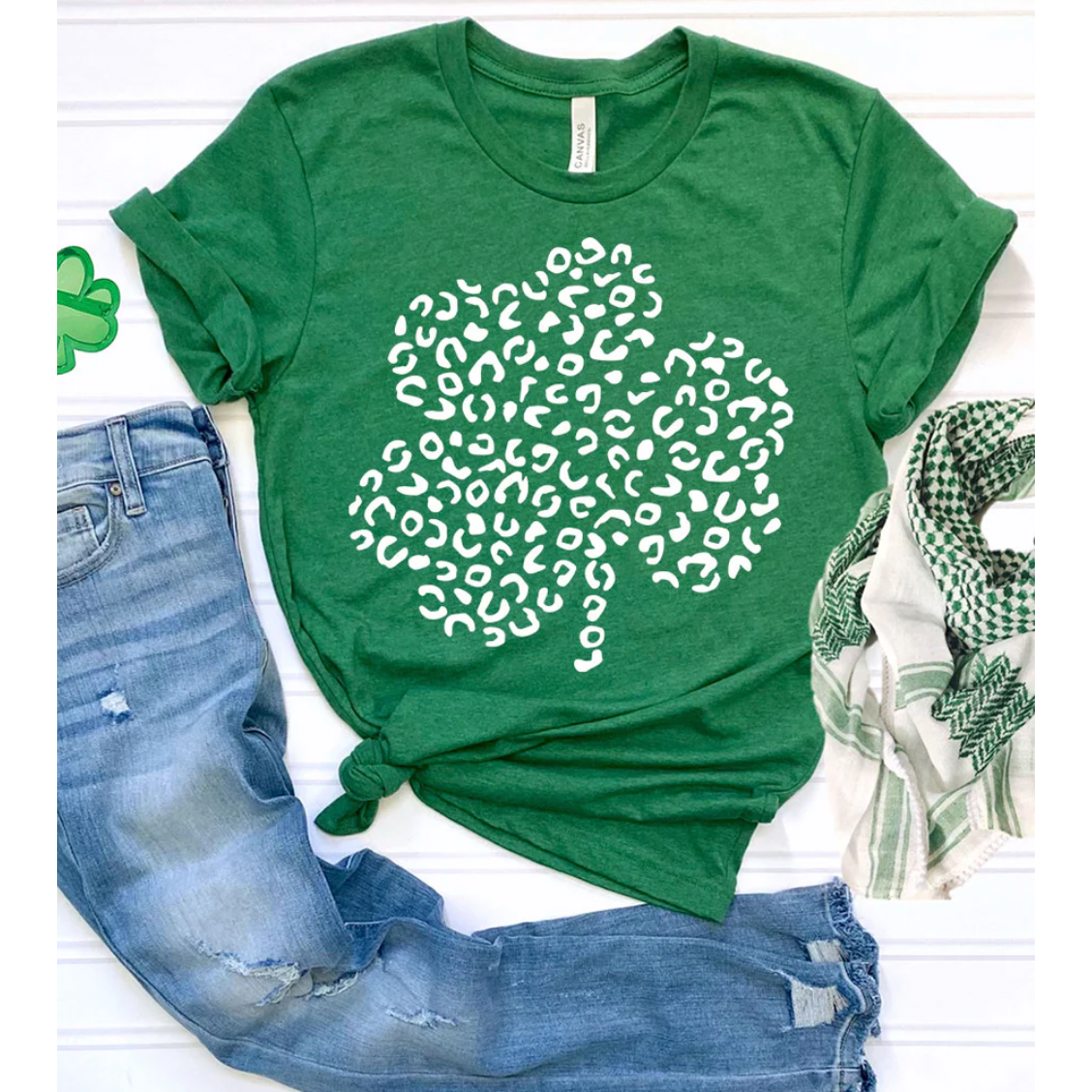 Leopard Shamrock Tee