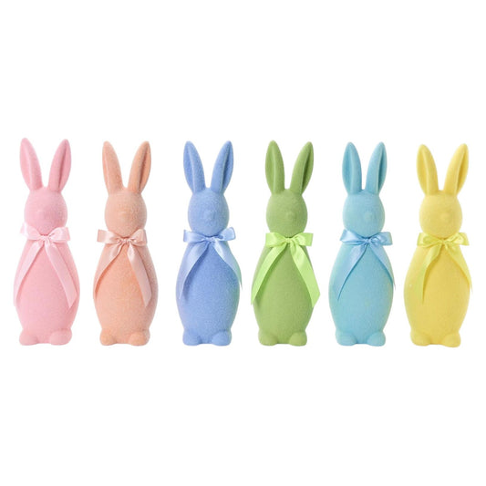 Flocked Bunny w/ Bow: