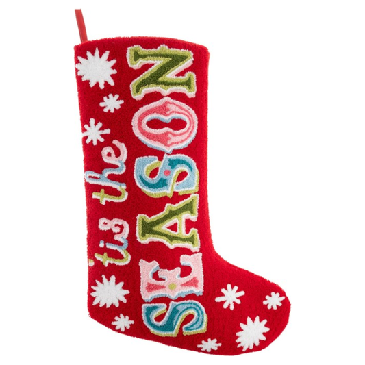 Embroidered Stocking - 'tis the Season