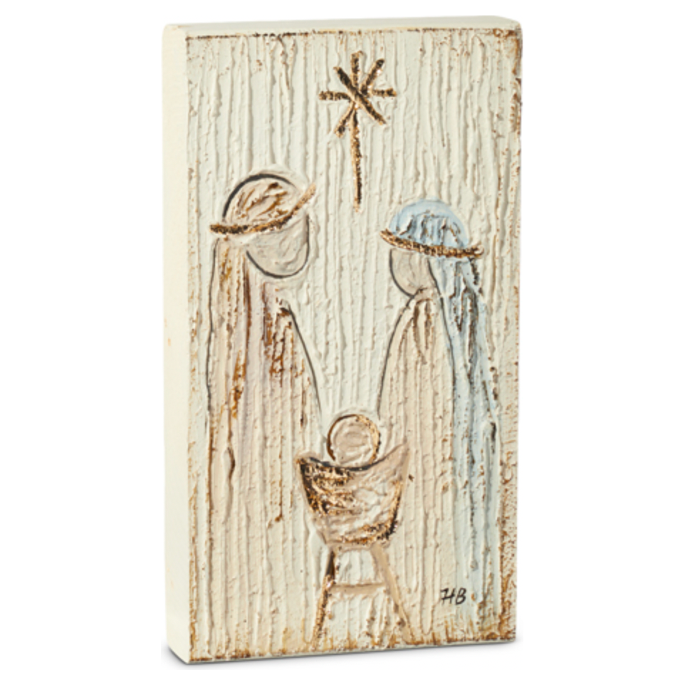 12" Tall Holy Family Textured Block