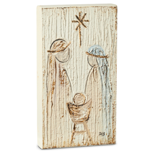 12" Tall Holy Family Textured Block