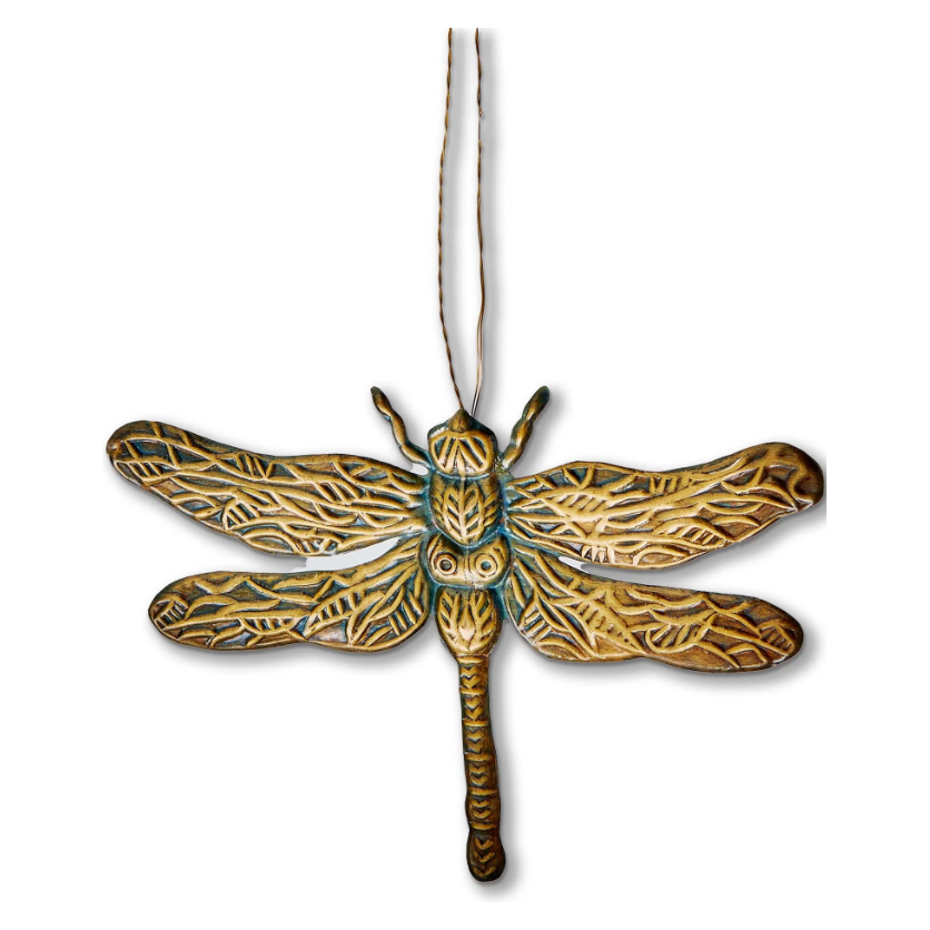 Dragonfly Stamped Metal Ornament