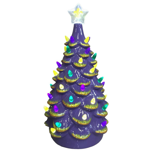 14" Lighted Mardi Gras Tree