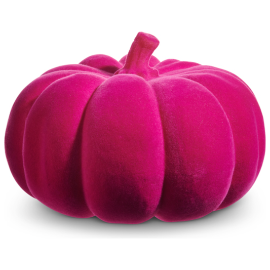 12" Pink Flocked Pumpkin