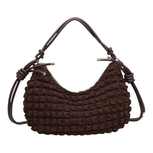 Nelly Quilted Shoulder Bag: Espresso