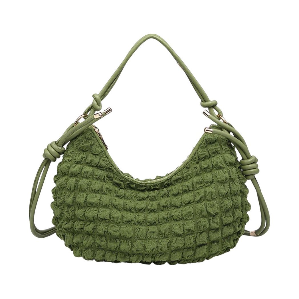 Nelly Quilted Shoulder Bag: Forest Green