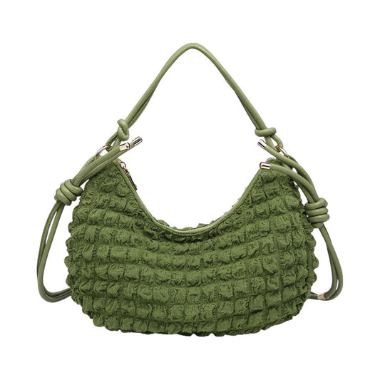 Nelly Quilted Shoulder Bag: Forest Green
