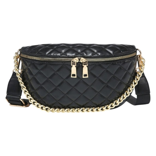 Sylvie Quilted Belt Bag: Black