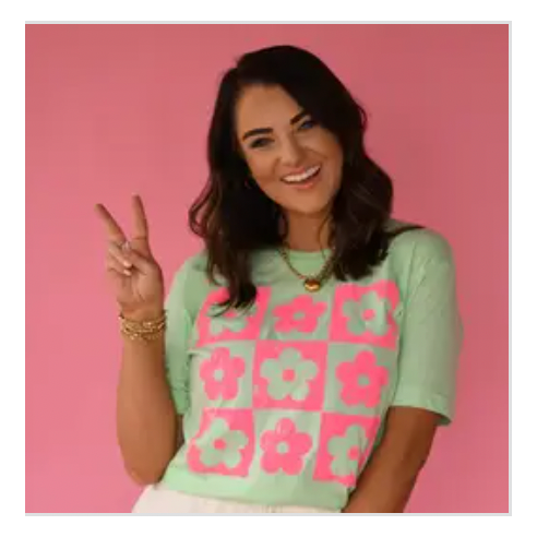 Checkered Flowers Tee