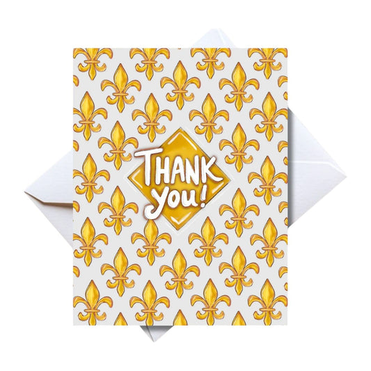 Gold Fleur de Lis Card